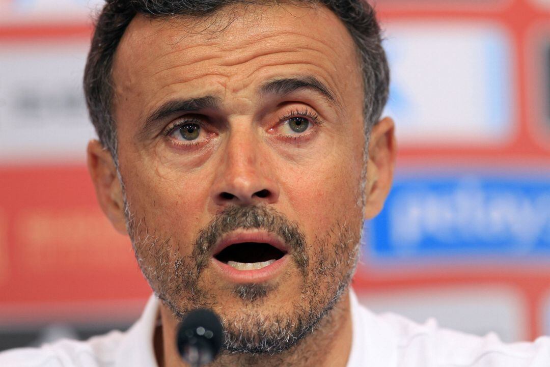 Luis Enrique durante una rueda de prensa. 