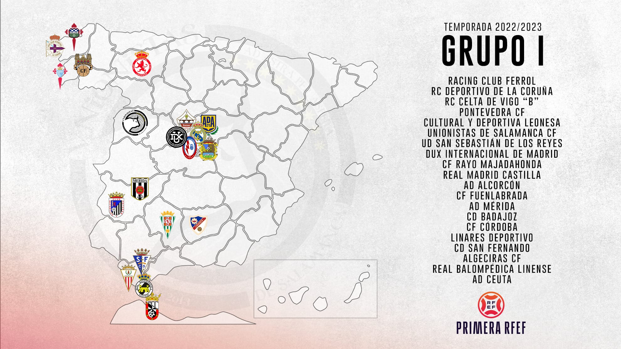 Mapa del Grupo 1 de Primera RFEF