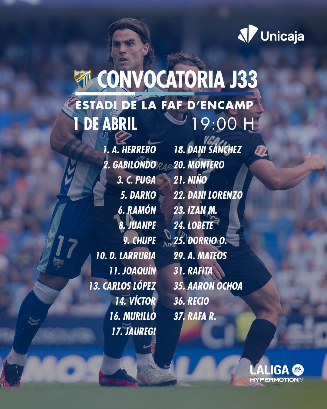 Convocatoria del Málaga