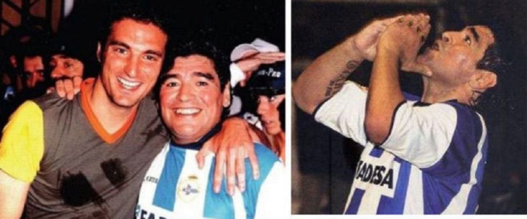 Maradona con la camiseta del Dépor