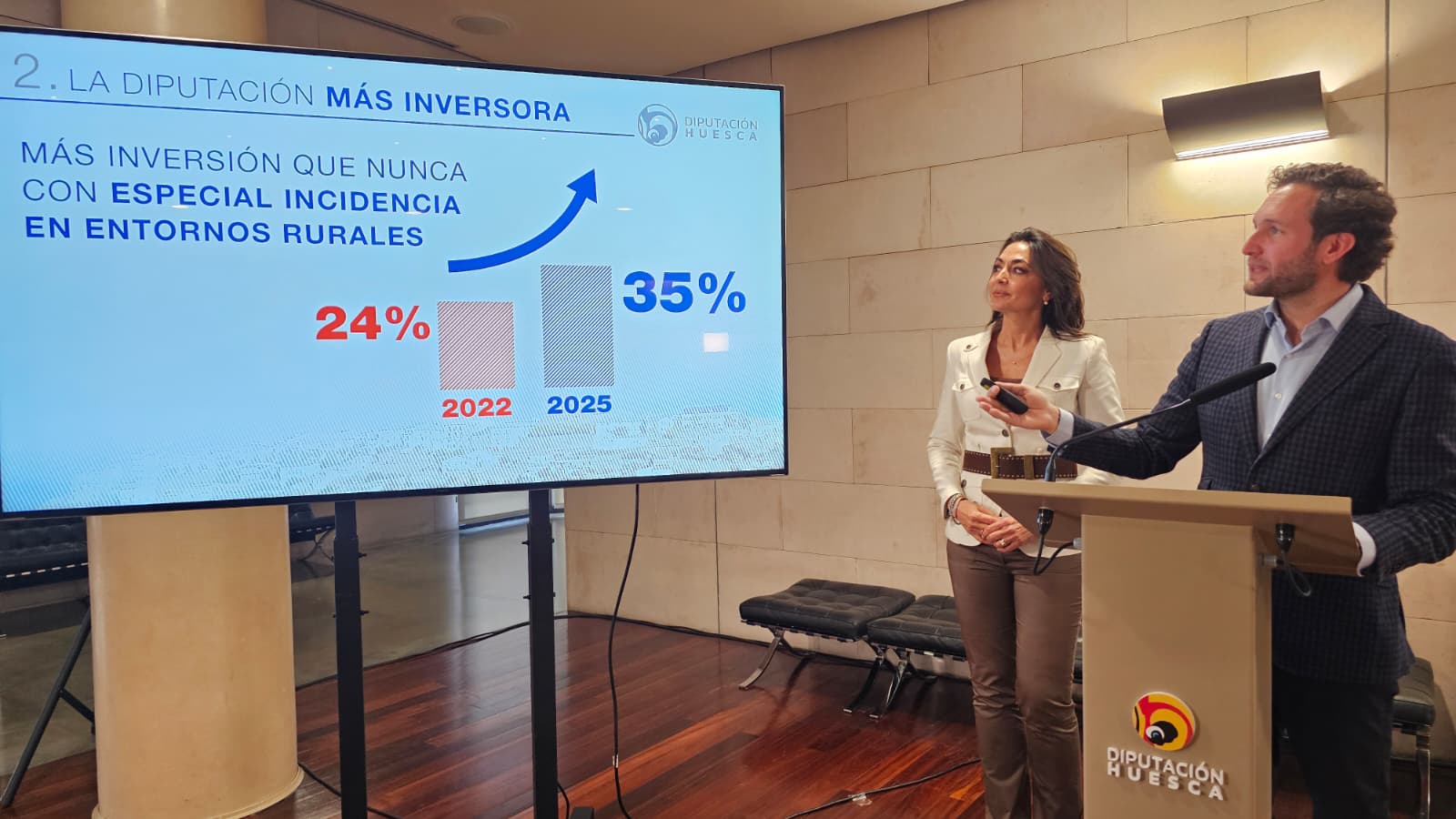 Celsa Rufas e Isaac Claver durante la presentación de las cifras.