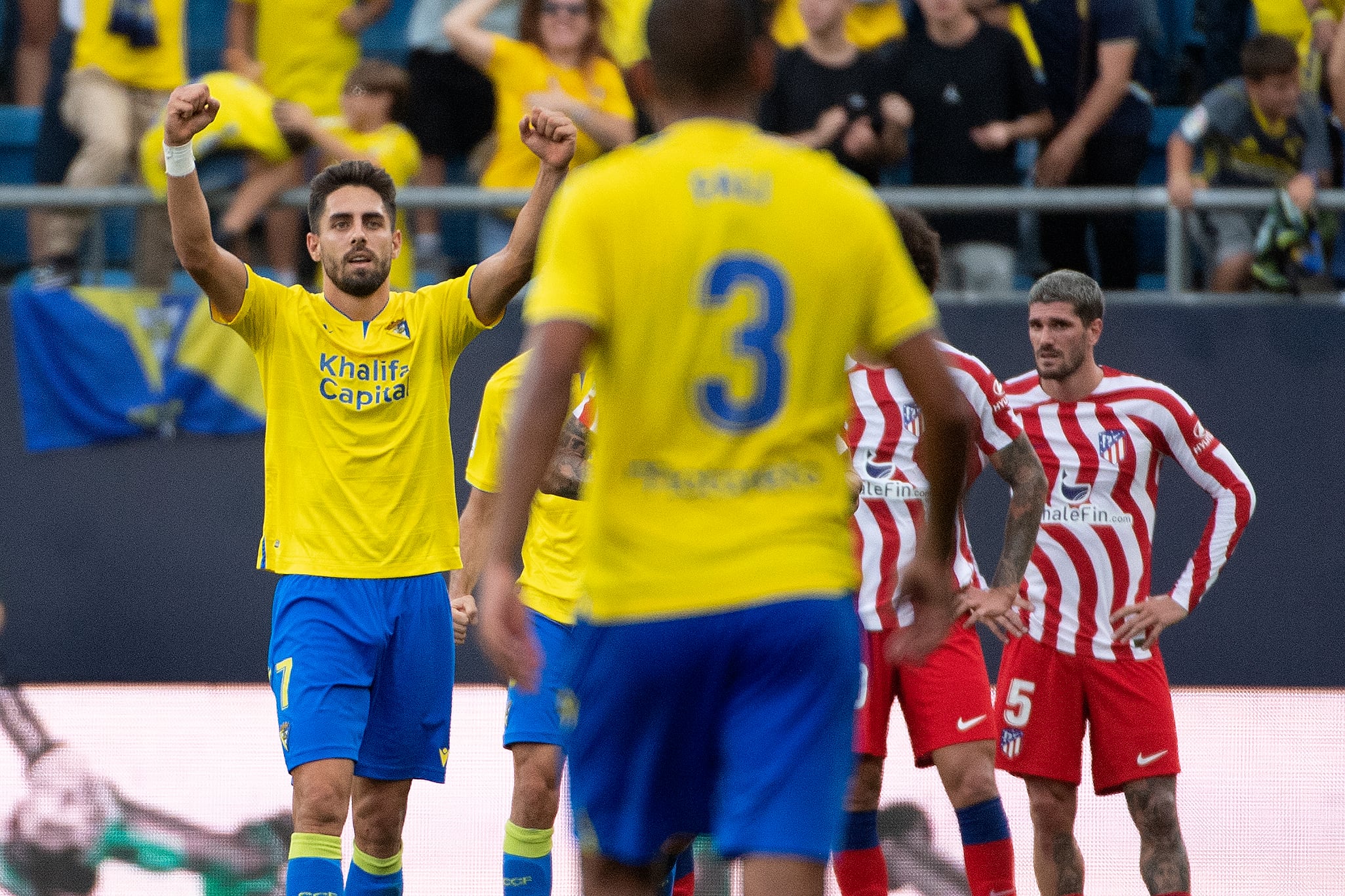 Rubén Sobrino celebra el gol de la victoria ante el Atlético de Madrid