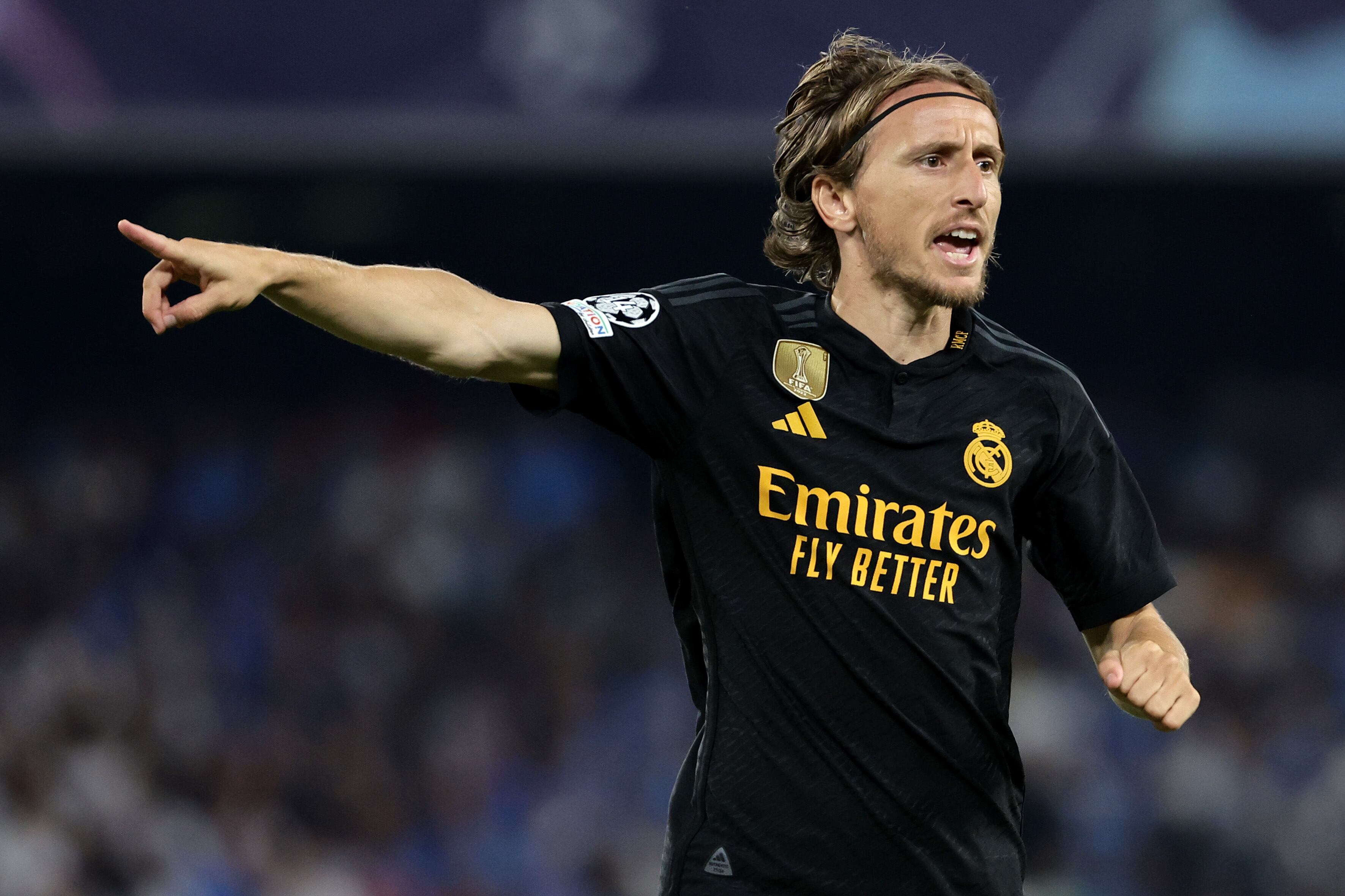 Luka Modric en un partido del Real Madrid en Champions League