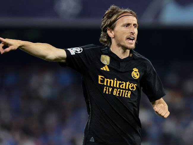 Luka Modric en un partido del Real Madrid en Champions League