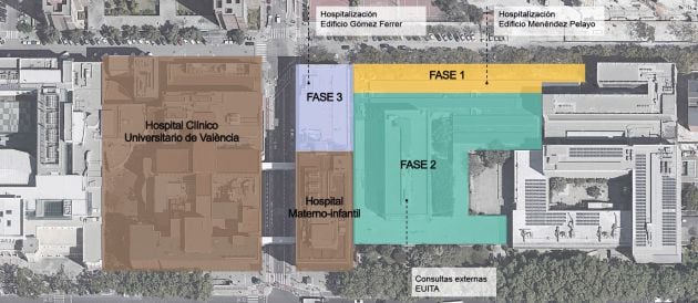 Plano de la ampliación del Hospital Clínico