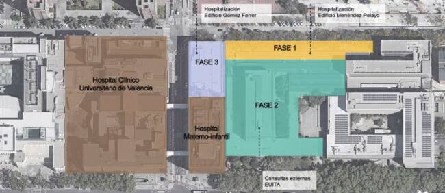 Plano de la ampliación del Hospital Clínico