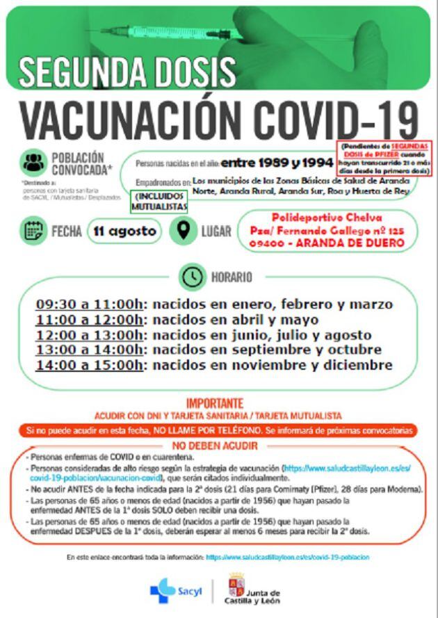 Horarios vacunación 1989-1994