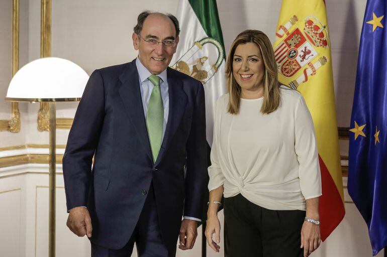 El presidente de Iberdrola, Ignacio Galán, junto a la presidenta de la Junta de Andalucía, Susana Díaz