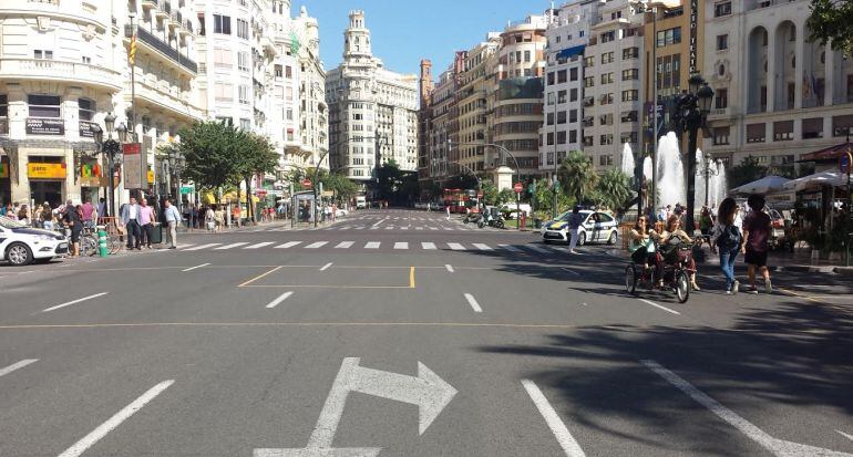 El Día Europeo Sin Coches 2015 en la plaza del Ayuntamiento de Valencia