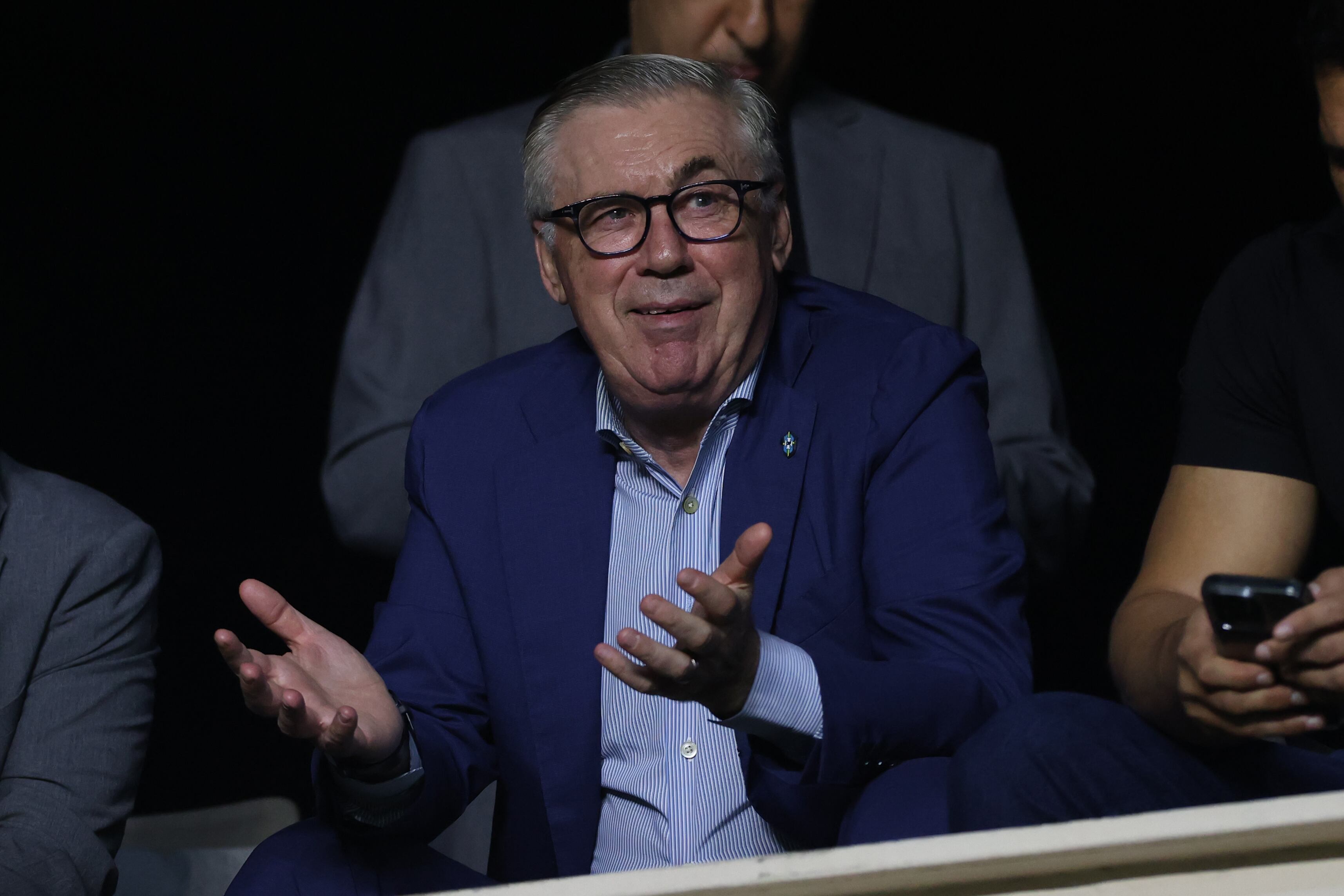 Ancelotti, durante un partido de la liga brasileña