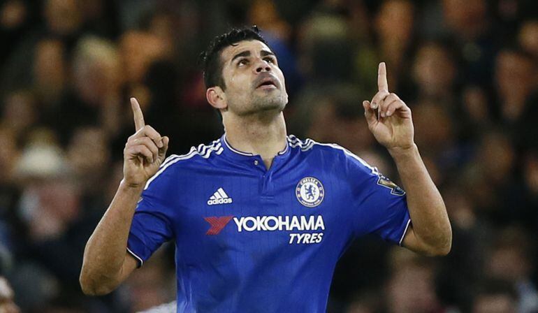 Diego Costa celebra su segundo gol ante el Watford