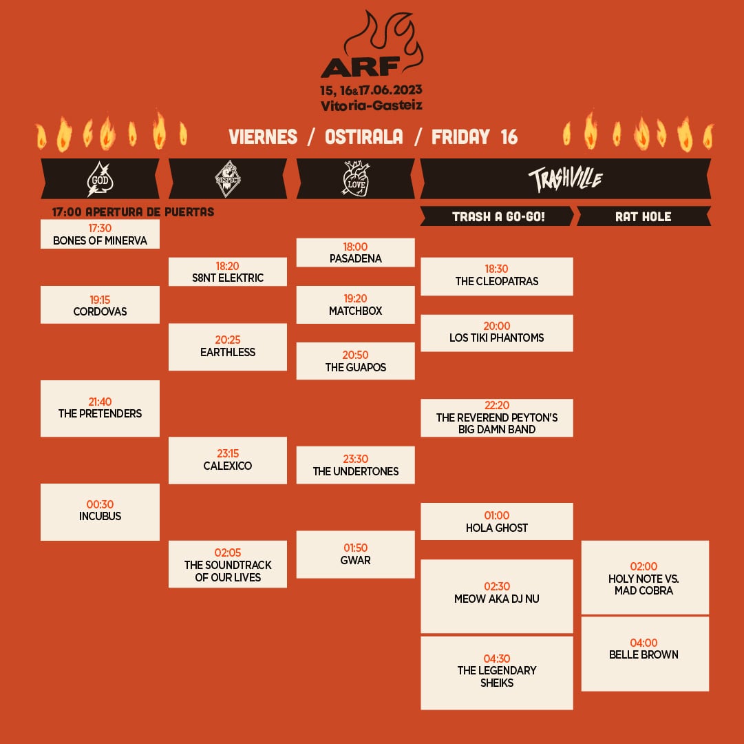 Azkena Rock Festival 2023: horarios del viernes