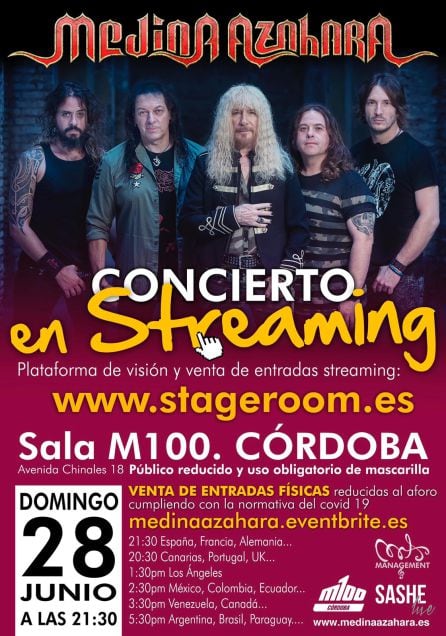 Cartel del concierto de Medina Azahara en streaming