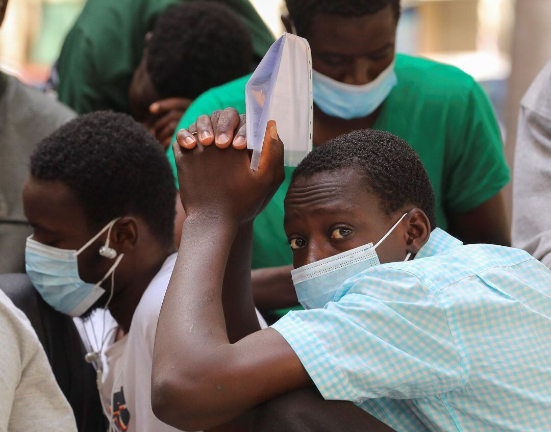 Grupo de personas rescatadas en Gran Canaria