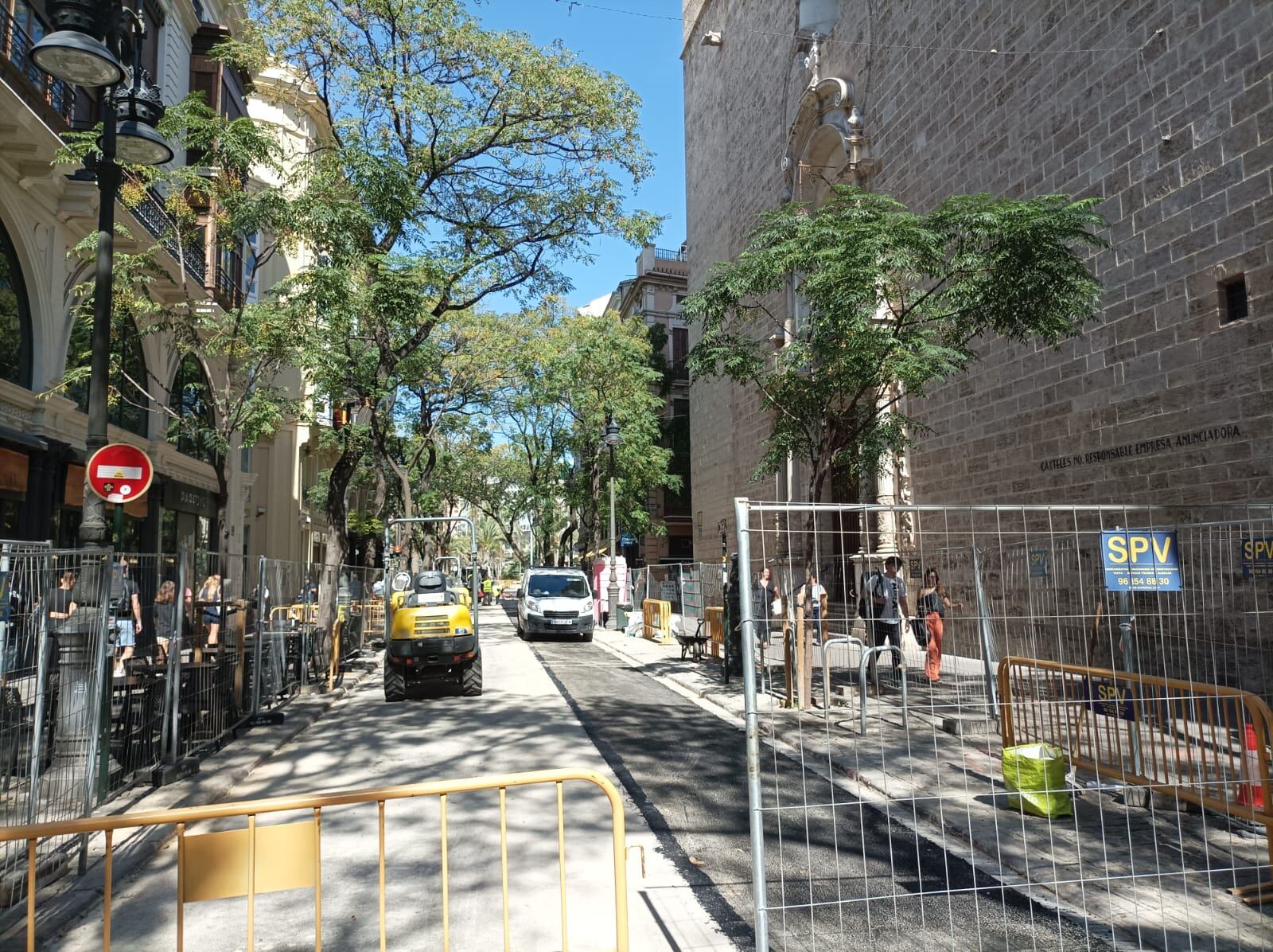 Obras en la calle San Vicente de València