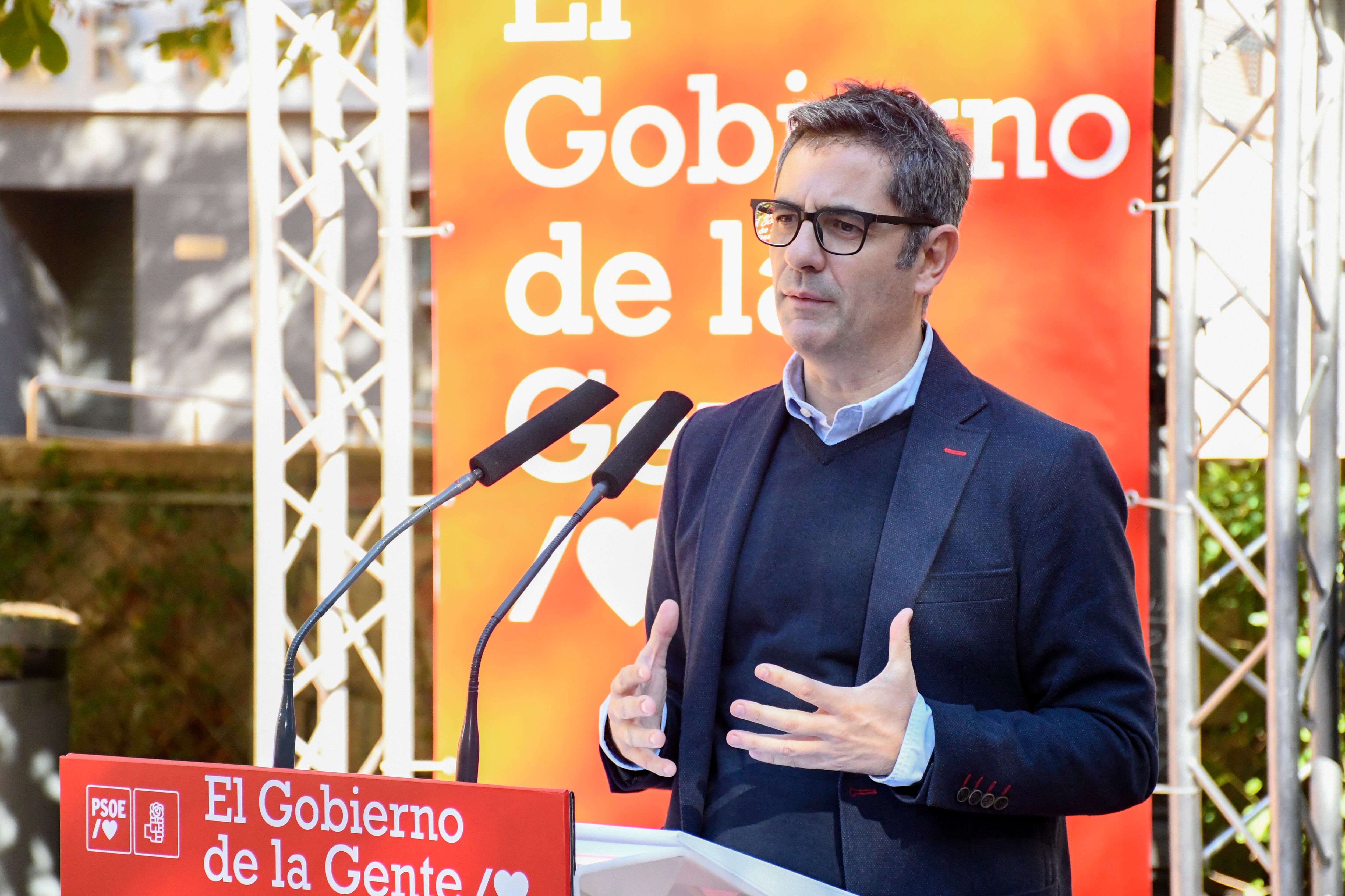 El ministro de presidencia Félix Bolaños durante un acto del PSOE.