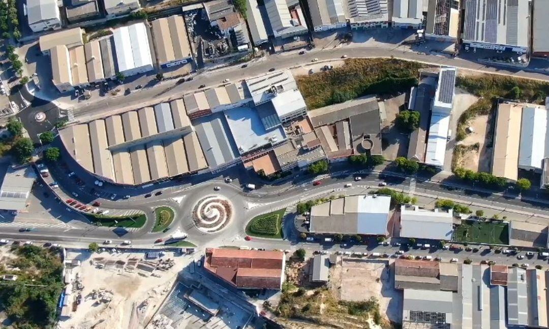 Imagen aérea del polígono de La Beniata en Alcoy.