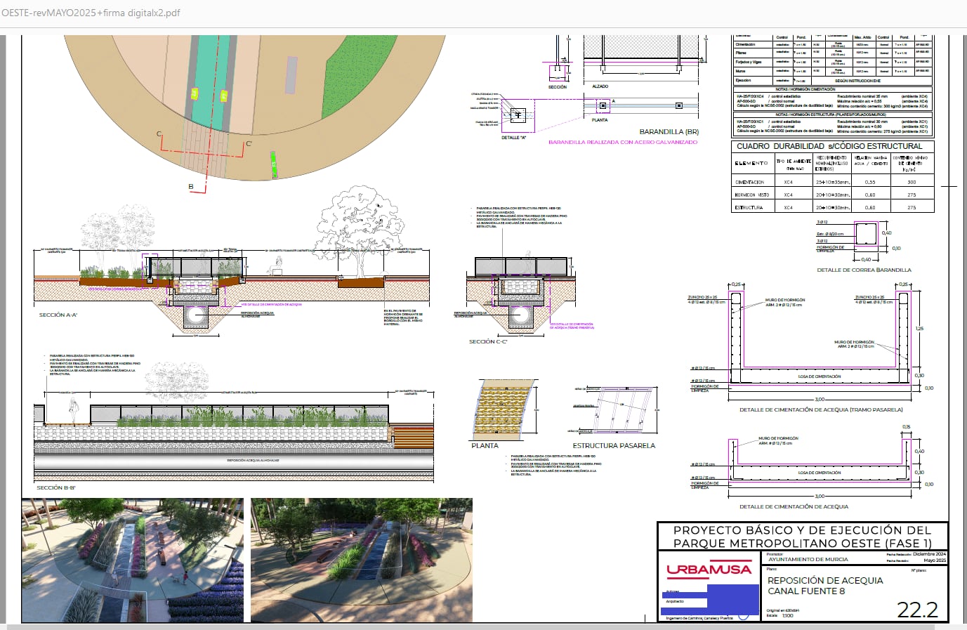 El proyecto de obras licitado por el Ayuntamiento de Murcia para el denominado “Parque Metropolitano Oeste”