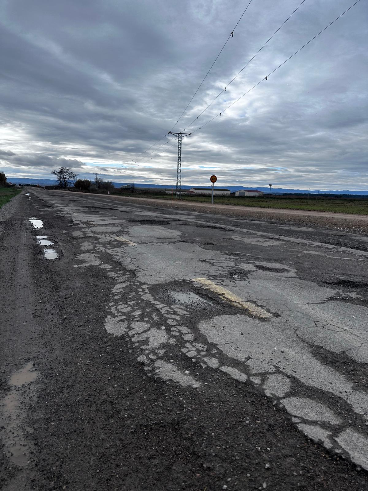Situación de la A-230 que denuncia el PSOE Monegros