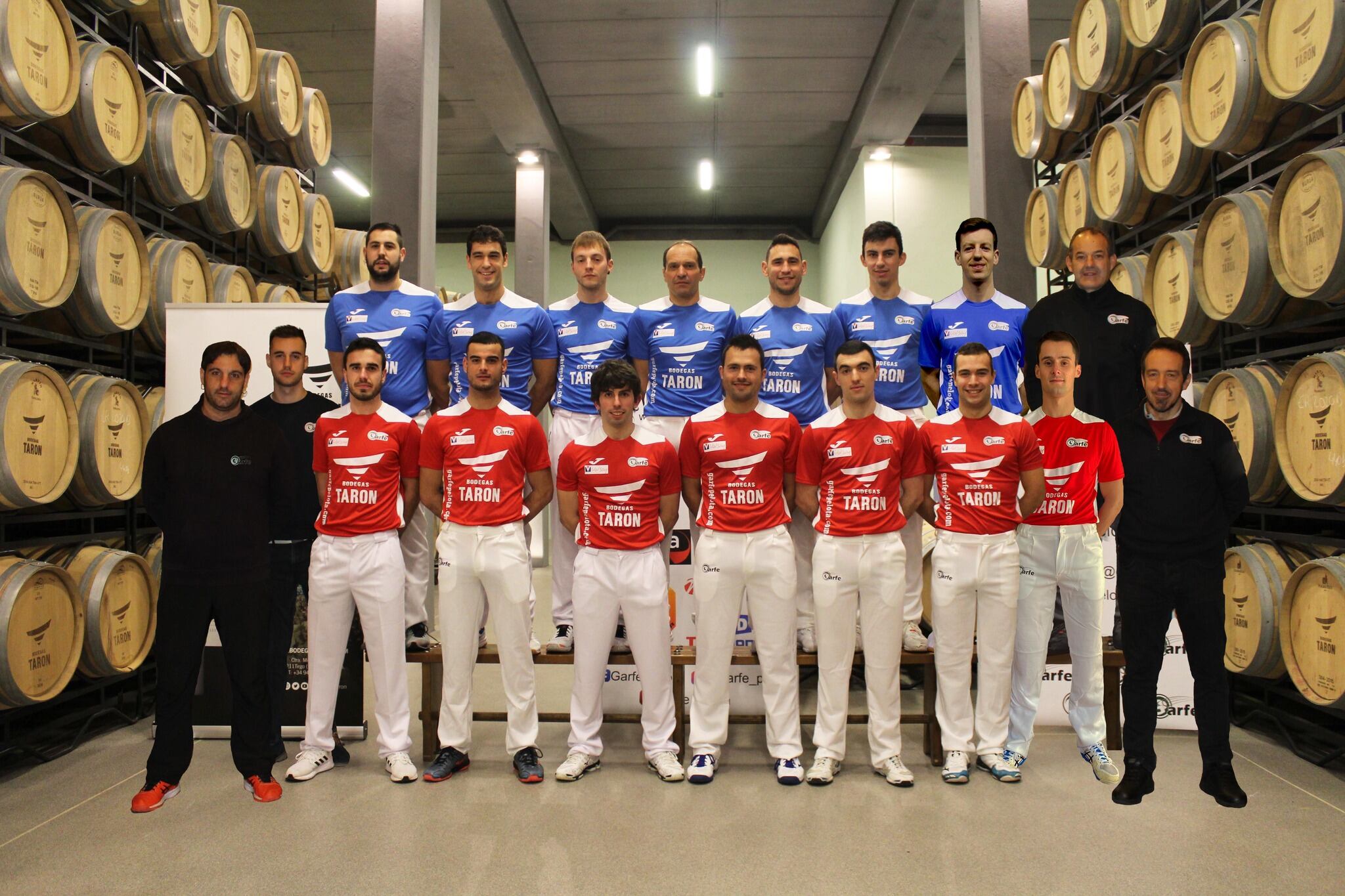 Los pelotaris de la empresa Garfe