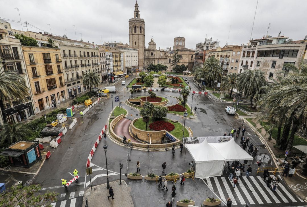 Vista general de la Plaza de la Reina de València