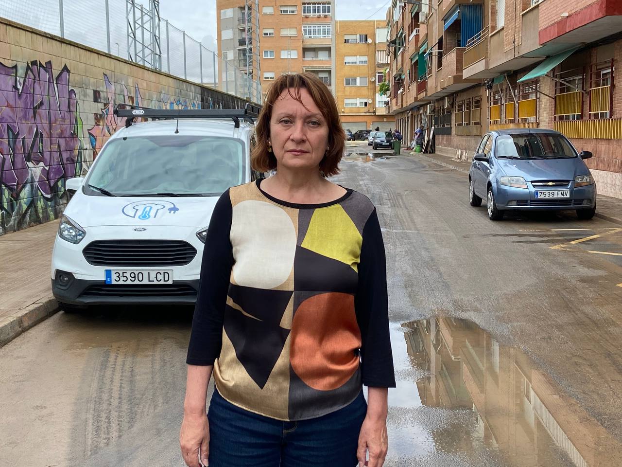 María Marín en Cartagena visita la zona afectada por la lluvia