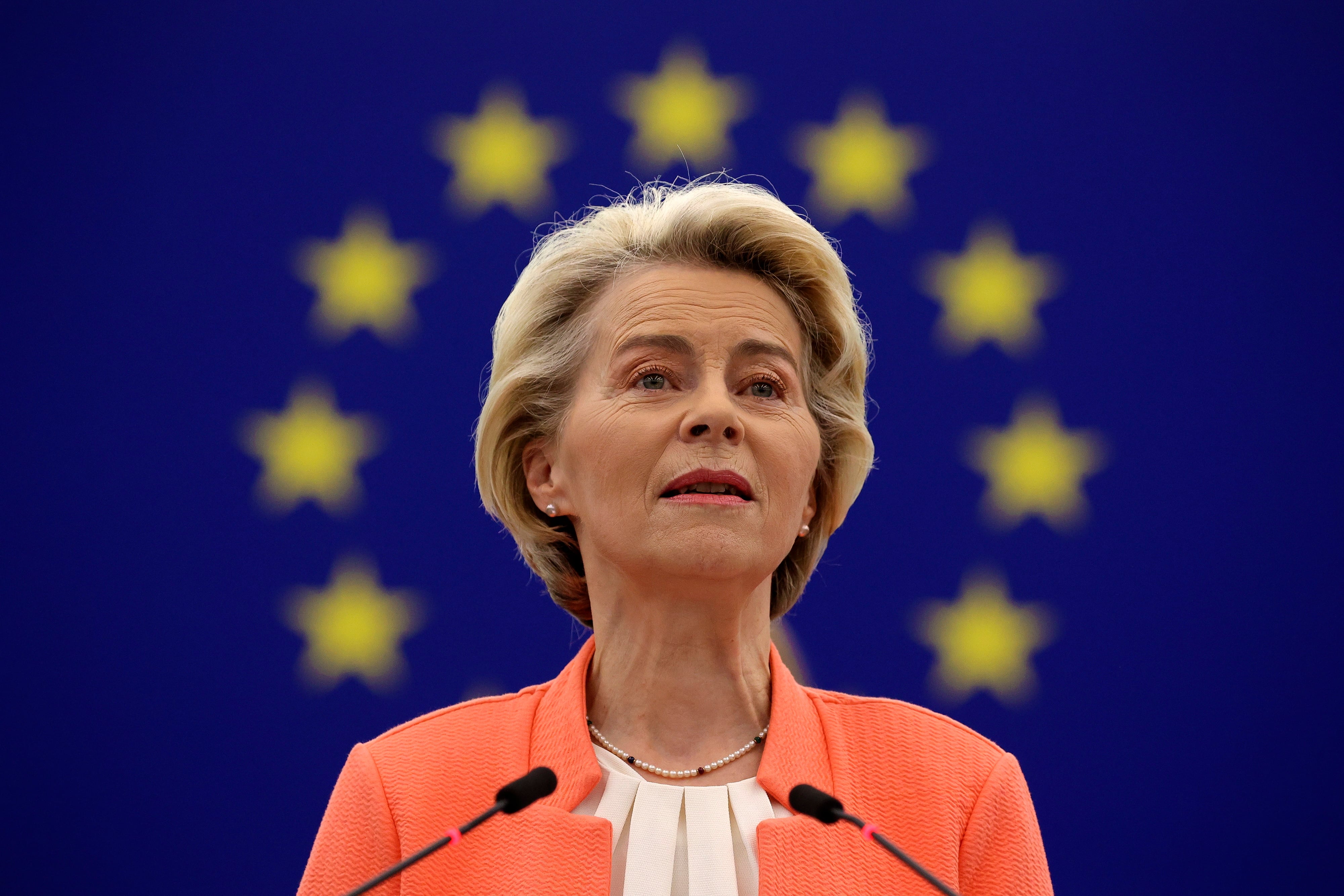 Ursula von der Leyen durante su intervención ante el Parlamento Europeo