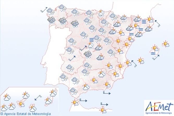 Mapa del tiempo del jueves 9 de octubre
