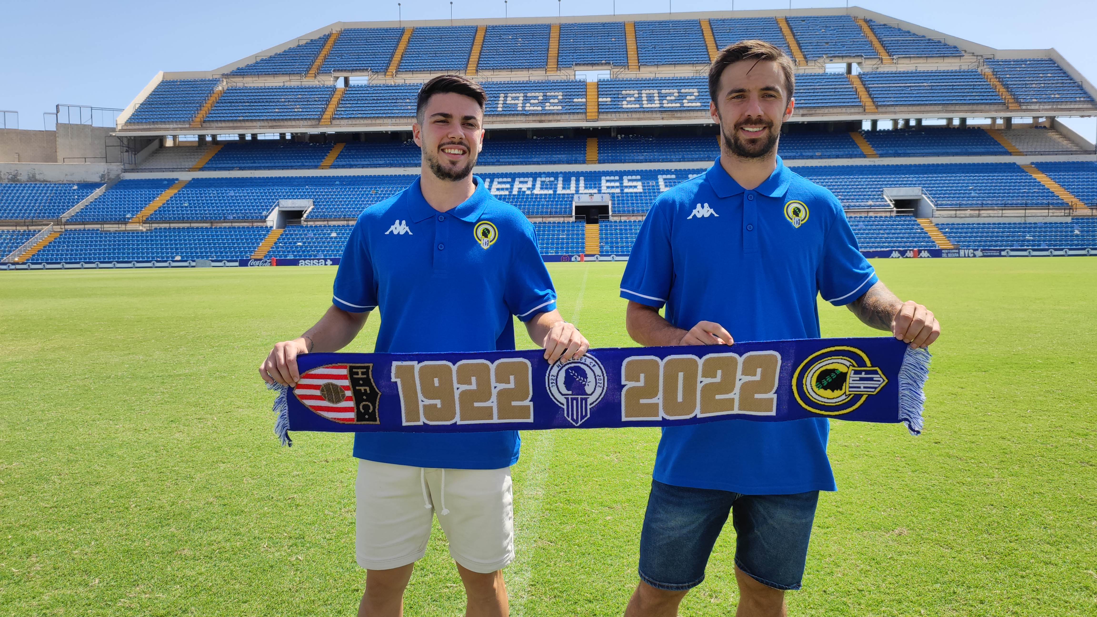 Álvaro Hernaiz y Sergio Marcos, jugadores del Hércules CF