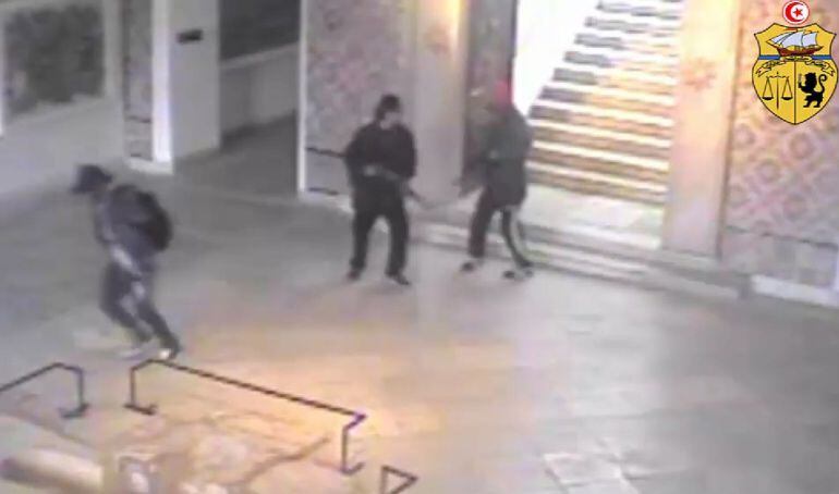 Tres de los terroristas que atentaron contra el museo del Bardo.