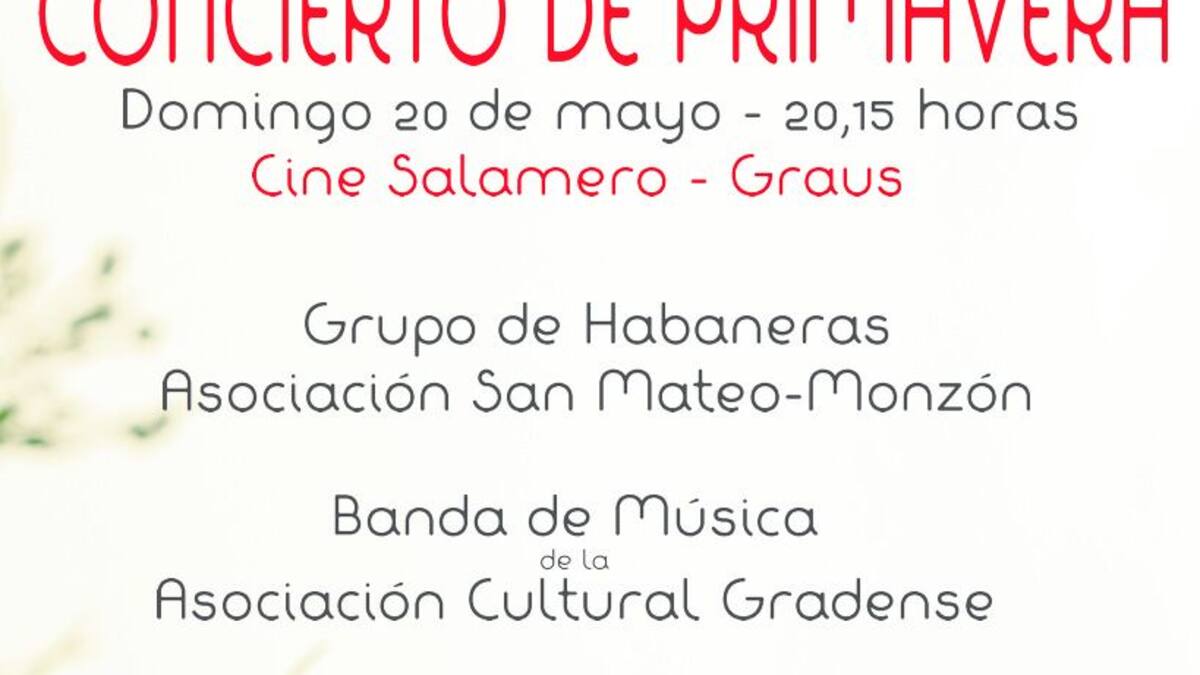 Concierto de primavera para la tarde del domingo en Graus