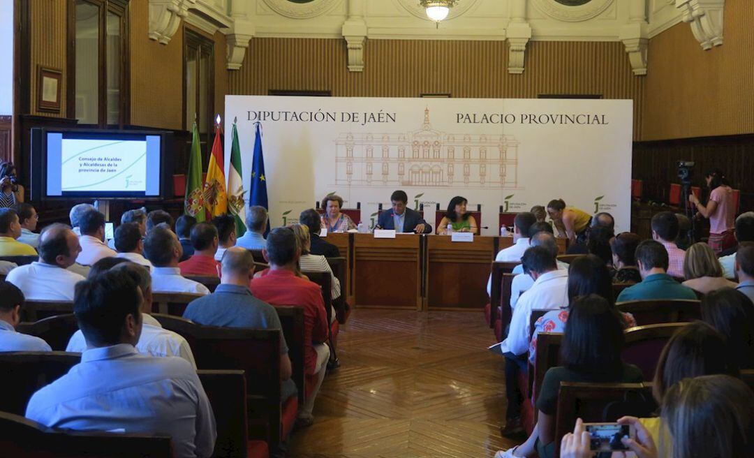 Participantes en una reunión anterior del Consejo de Alcaldes y Alcaldesas de la Diputación de Jaén.
