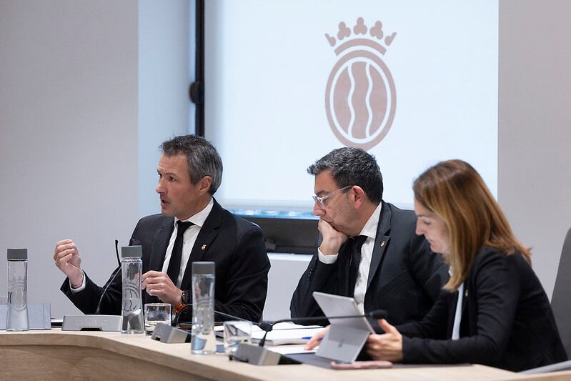 El conseller de l'oposició, David Astrié, durant la sessió de comú d'ahir a la tarda