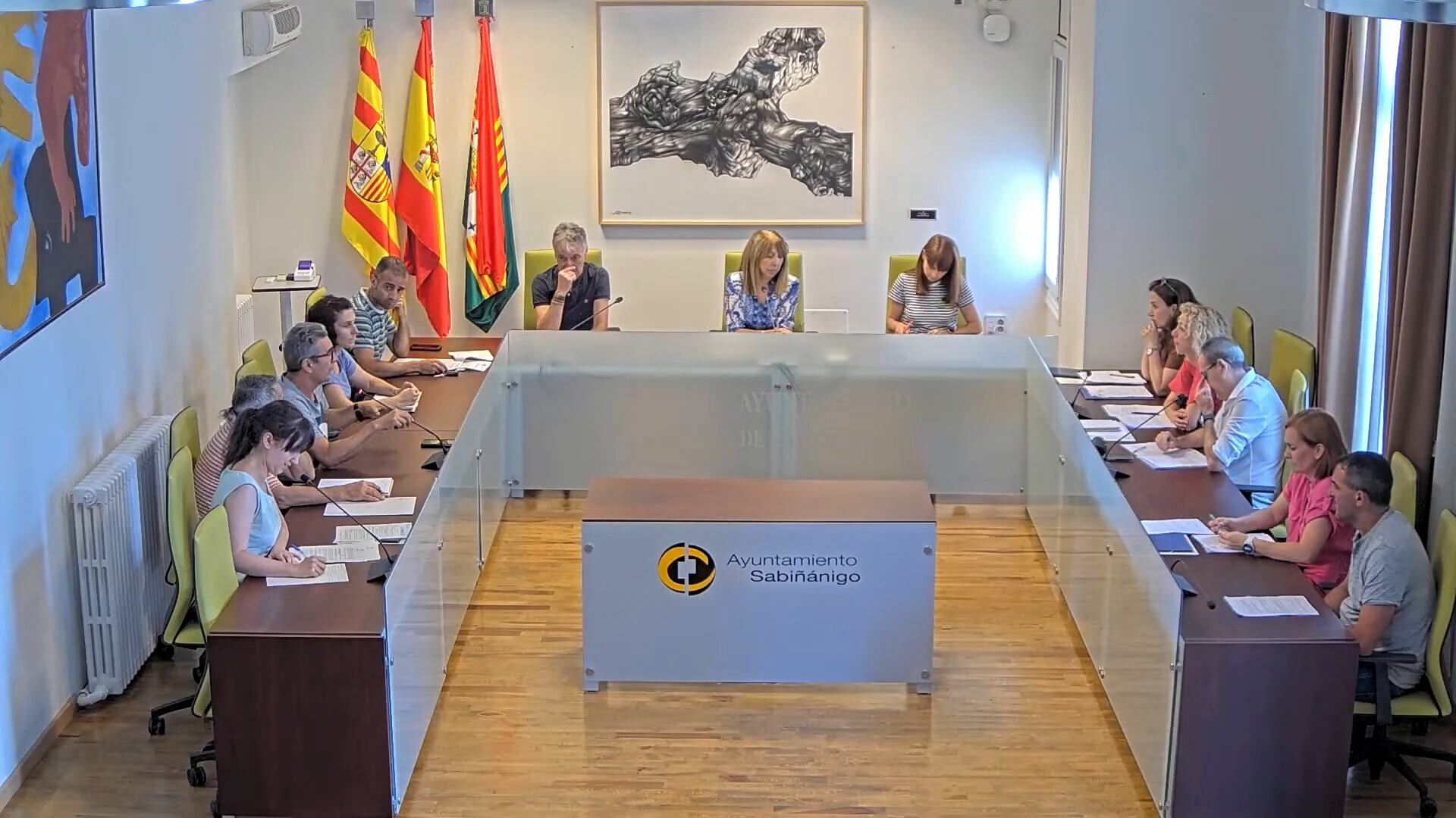Pleno en el Ayuntamiento de Sabiñánigo el pasado 10 de julio de 2023