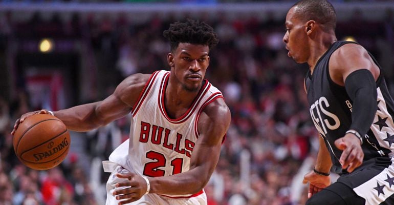 Jimmy Butler, durante el partido ante los Nets