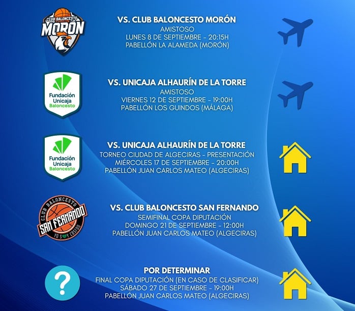 Calendario de pretemporada del CB Algeciras