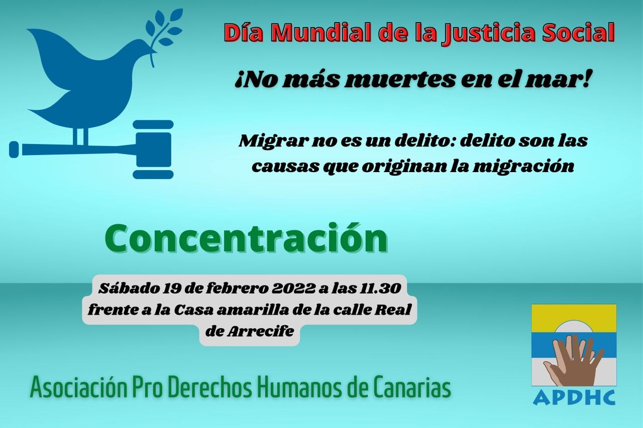 Concentración convocada por la Asociación Pro Derechos Humanos de Canarias.