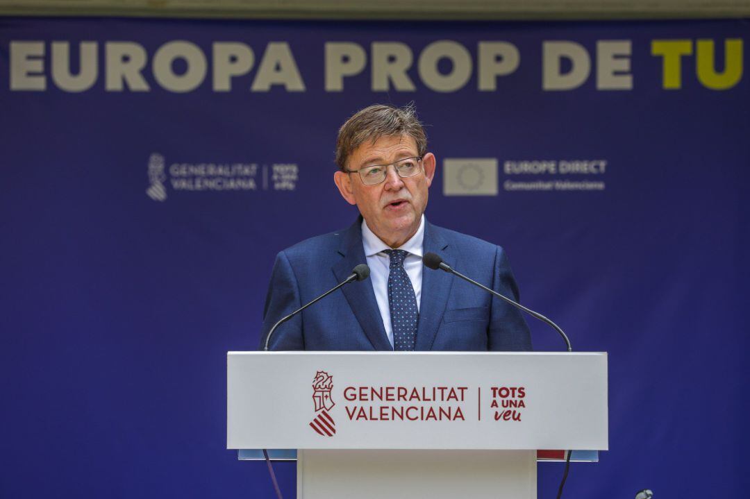 El president de la Generalitat, Ximo Puig, en el acto organizado por el Consell en conmemoración del Día de Europa