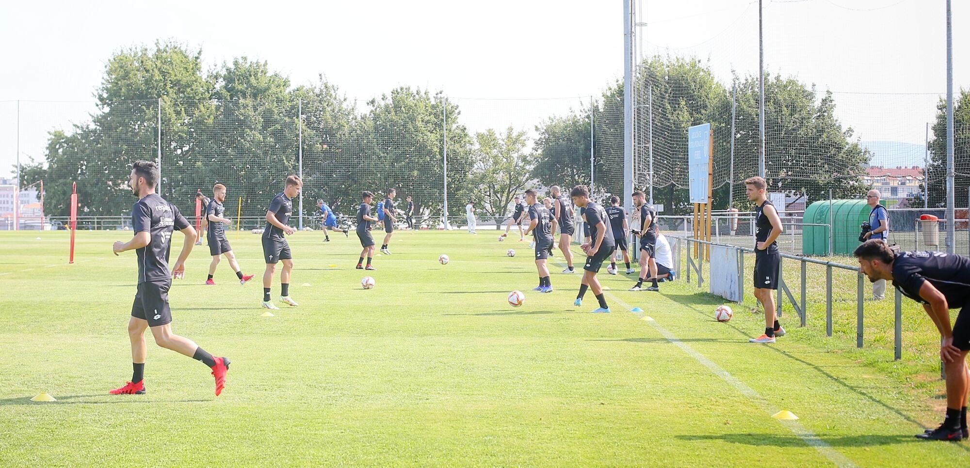 Entrenamiento matinal del Racing este miércoles en A Gándara