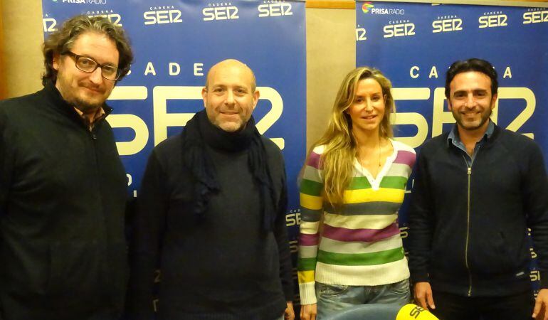 De izquierda a derecha, David González, Luis Chamorro, Lourdes Vidal y David Díaz-Cantelar, invitados este lunes en el programa cofradiero de Radio Sevilla (SER), Cruz de Guía