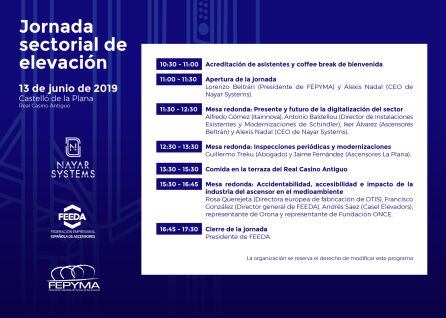 Programación de la Jornada sectorial de elevación