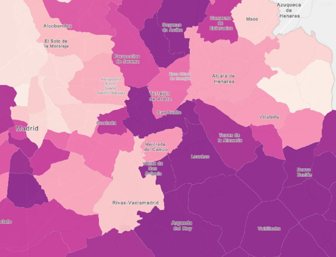 Mapa epidemiológico de la región actualizado por la consejería de Sanidad. 