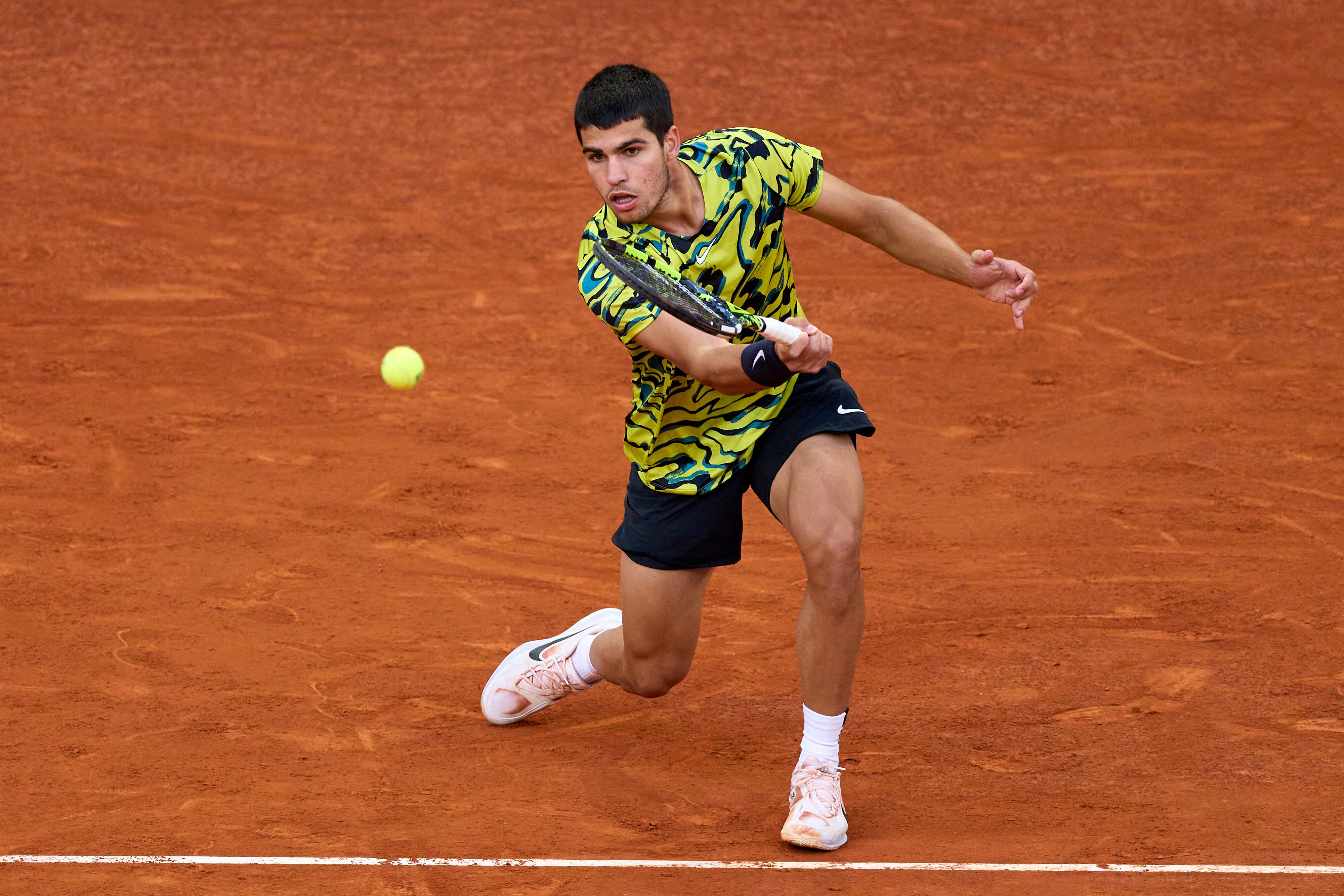 Carlos Alcaraz en el choque contra Dimitrov.