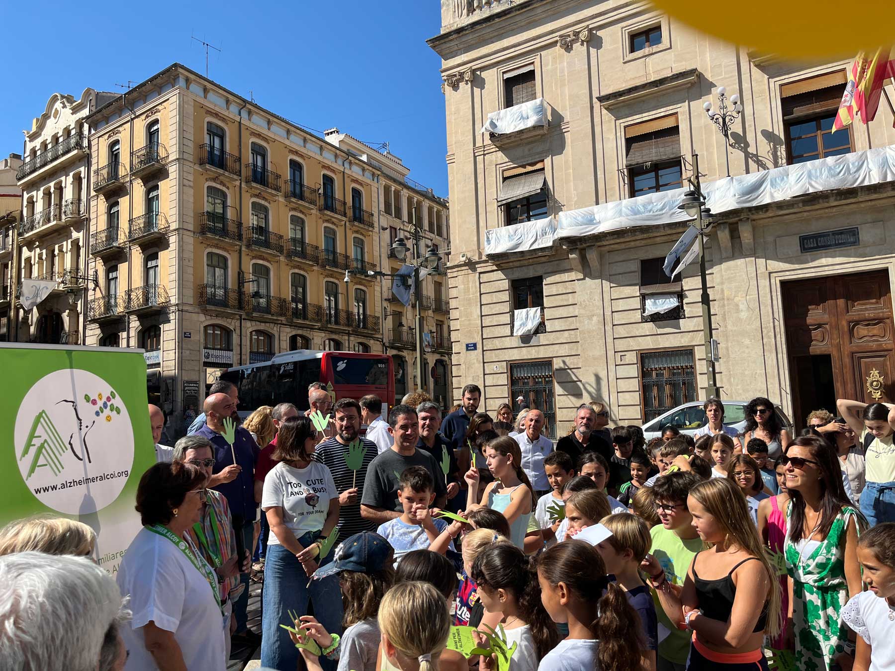 Imagen de los actos que han tenido lugar en la Plaza de España