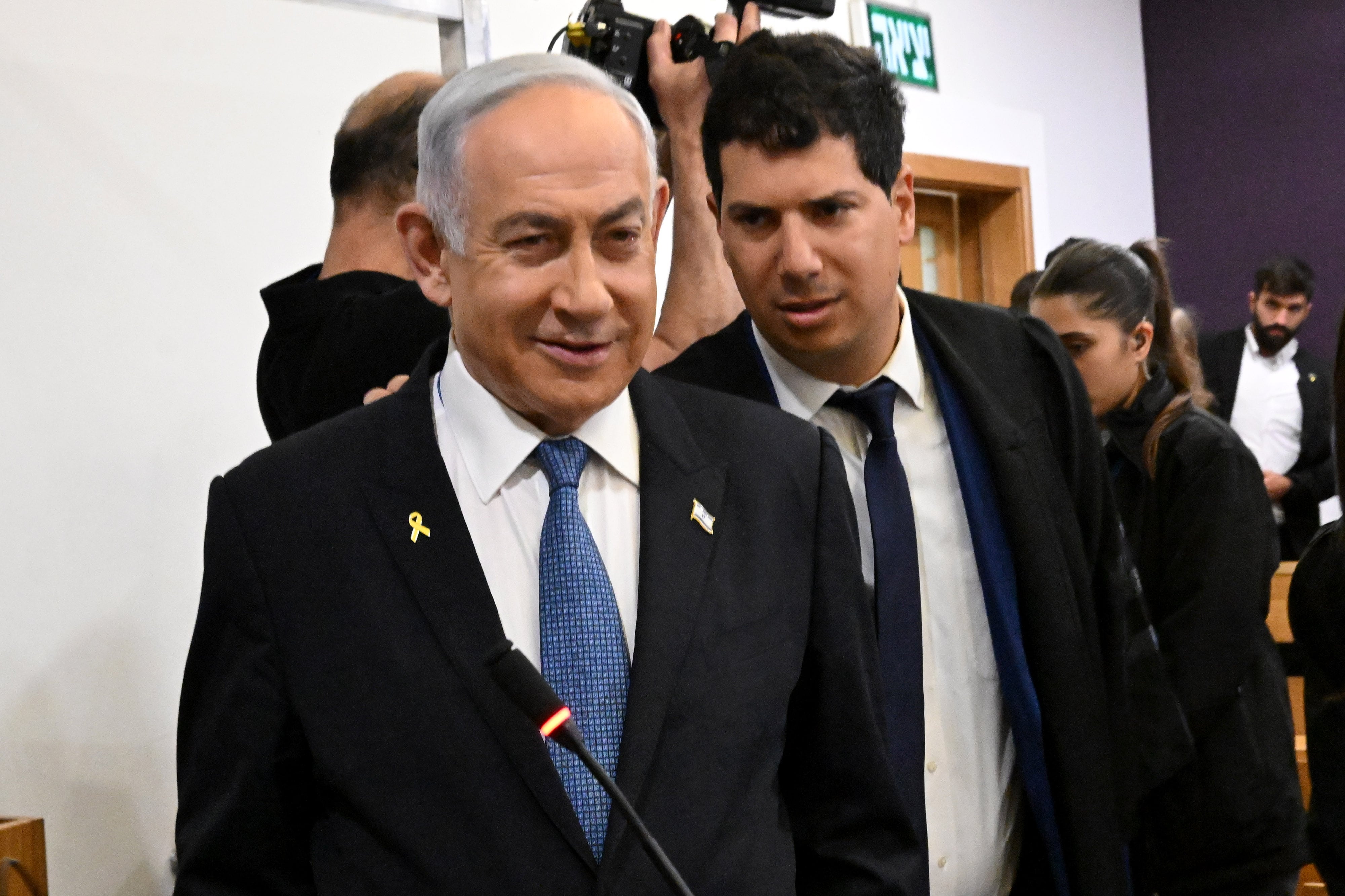 El primer ministro israelí, Benjamín Netanyahu, a su llegada a un tribunal de Tel Aviv donde declara en un caso de supuesta corrupción