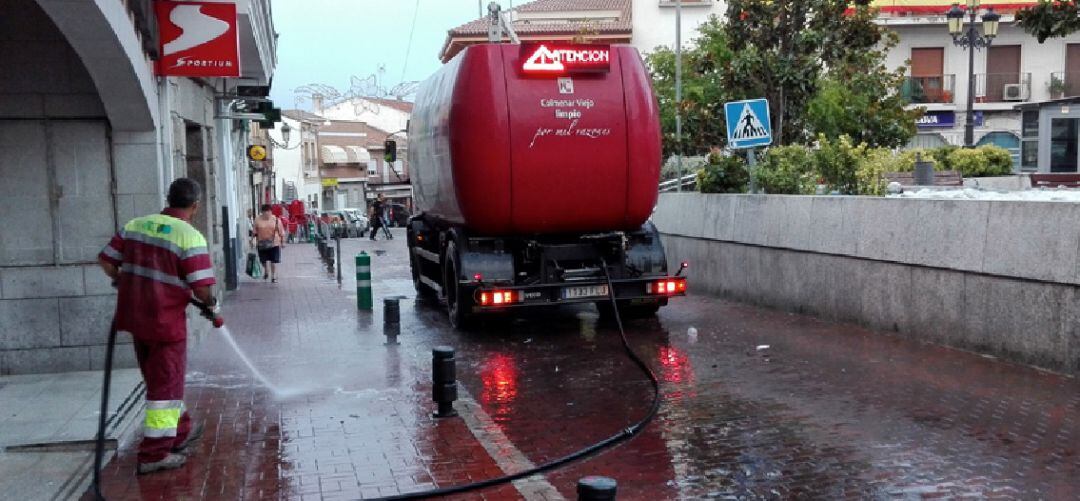 Limpieza de calles en Colmenar Viejo