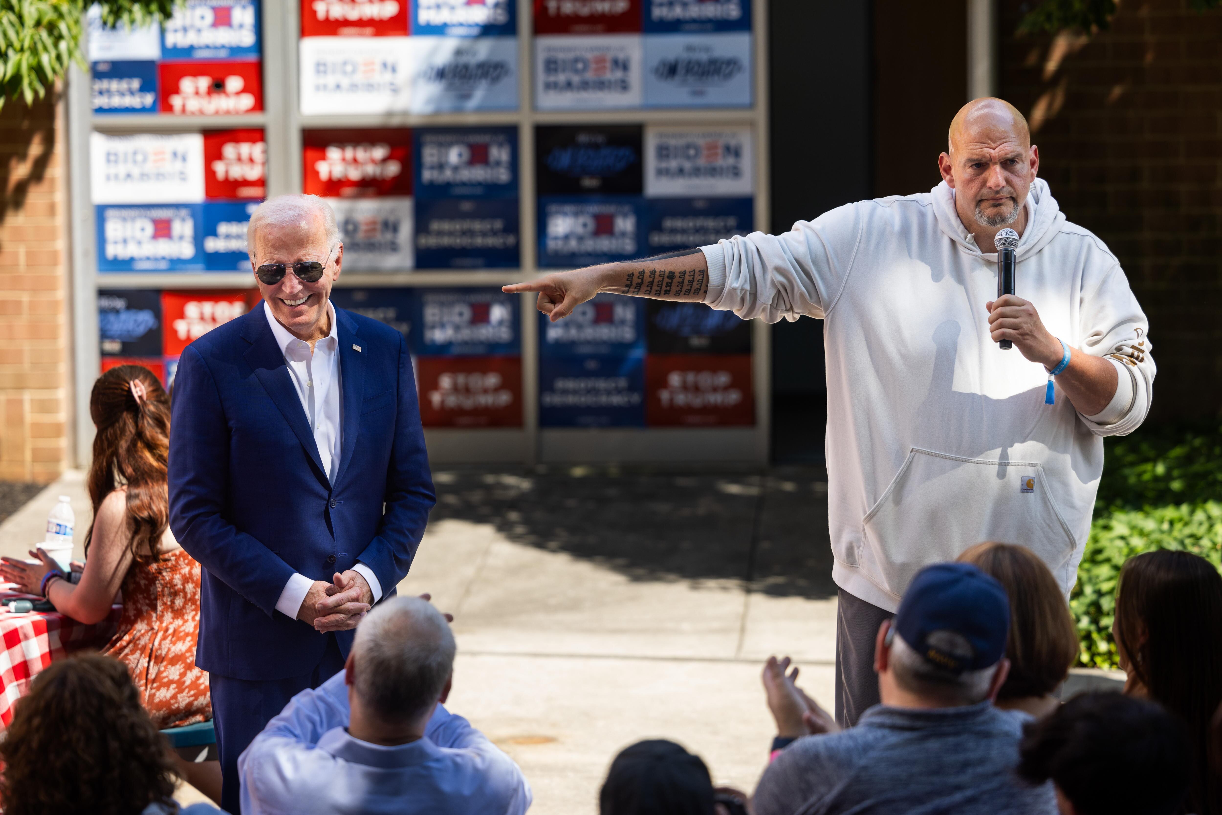 El presidente de EEUU, Joe Biden, en un acto de campaña en Pensilvania.