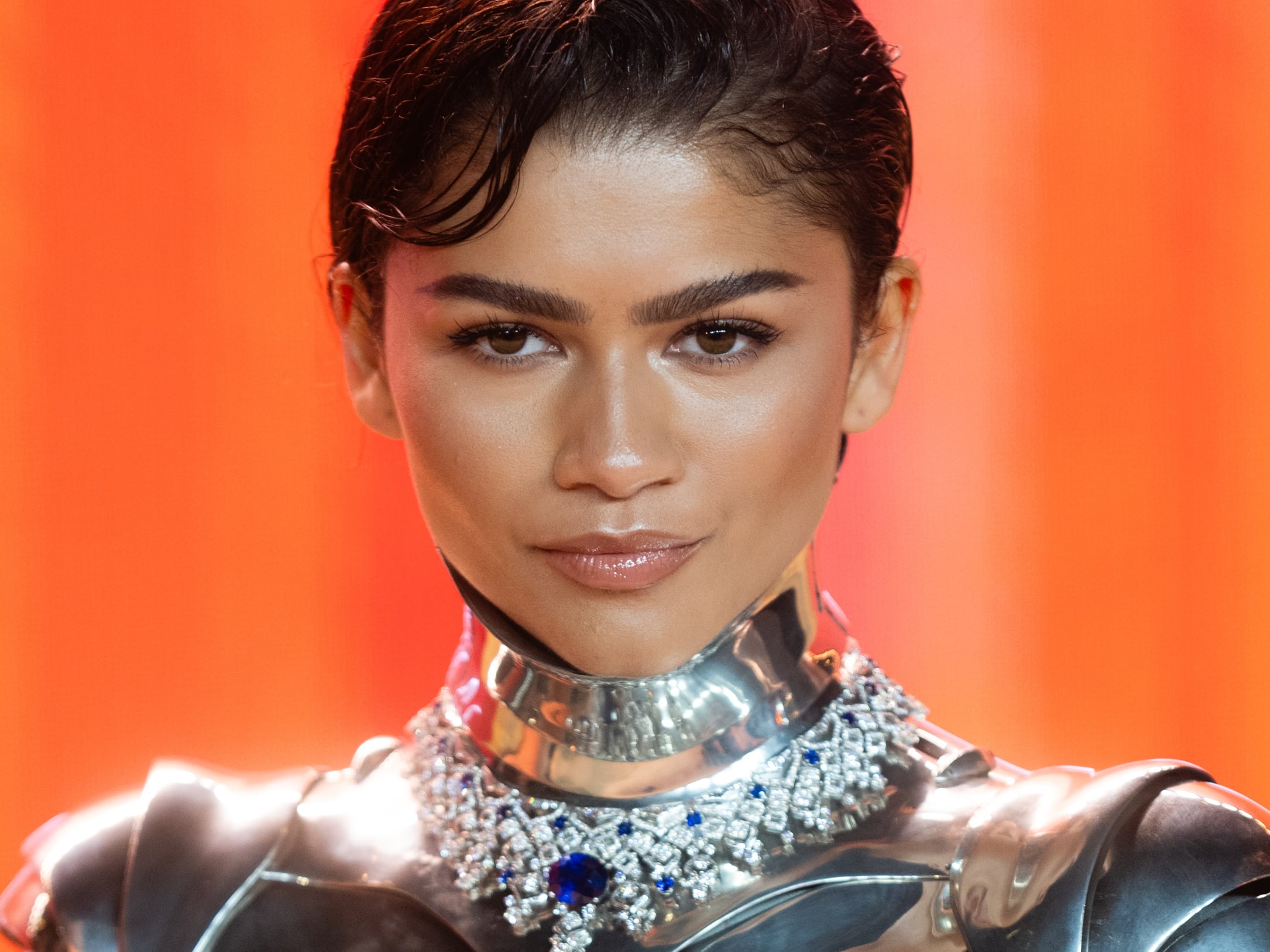 Zendaya, en la alfombra roja del estreno de Dune 2.  (Photo by Samir Hussein/WireImage)