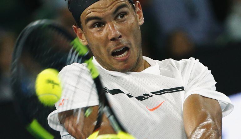 Rafa Nadal, durante el encuentro ante Grigor Dimitrov