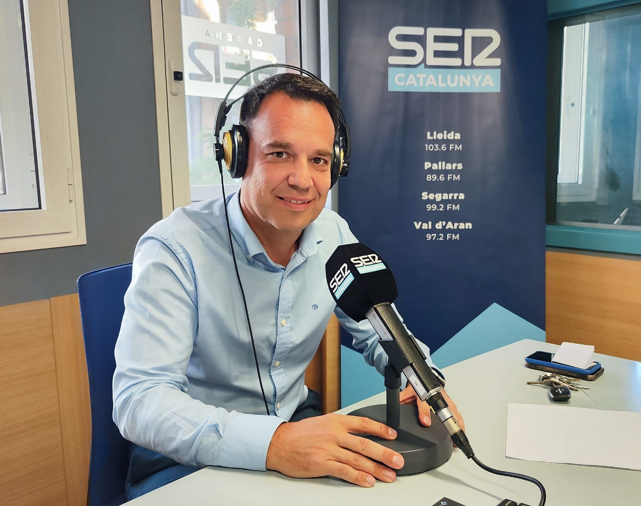 Un moment de l'entrevista a Miquel López a Ràdio Lleida.